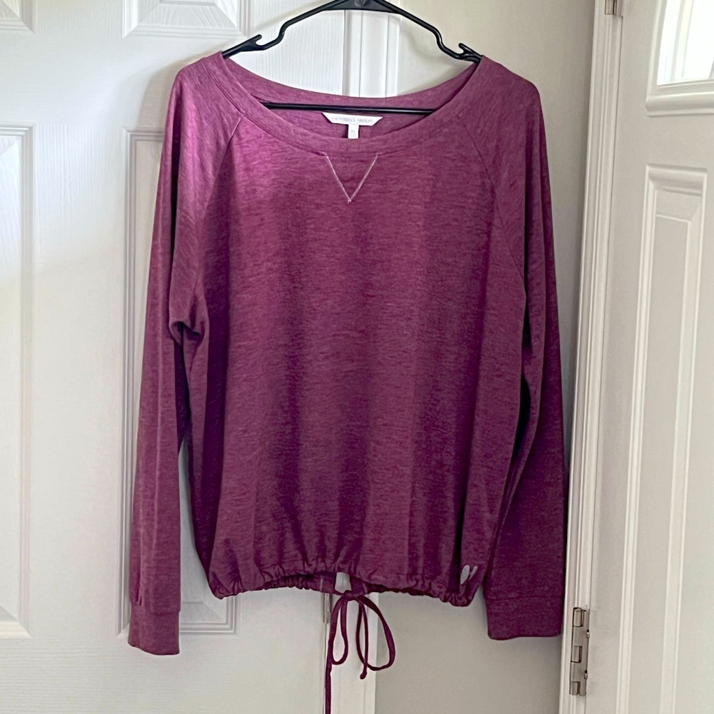 Victoria’s Secret Sport Burgundy Shirt Open Back with Tie Cinch. Size Large